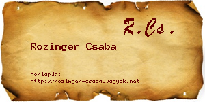 Rozinger Csaba névjegykártya